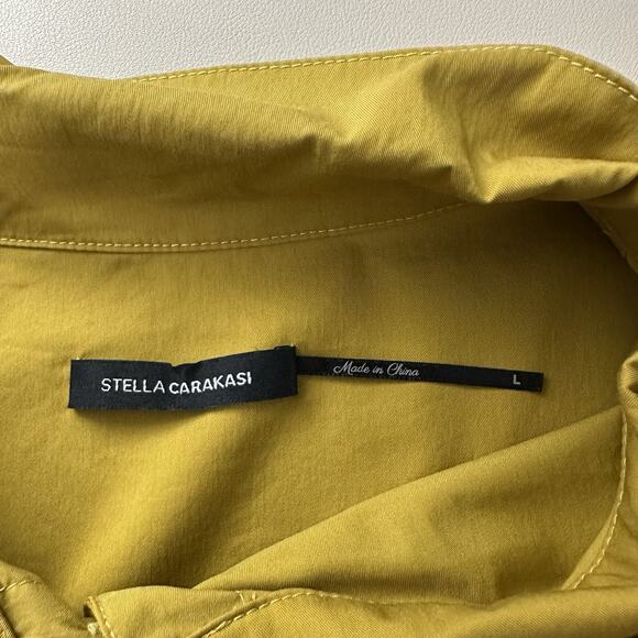 Stella Carakasi Tunic Womens Large Mustard Mixed Media Organic Pockets Lagenlook - Picture 8 of 13